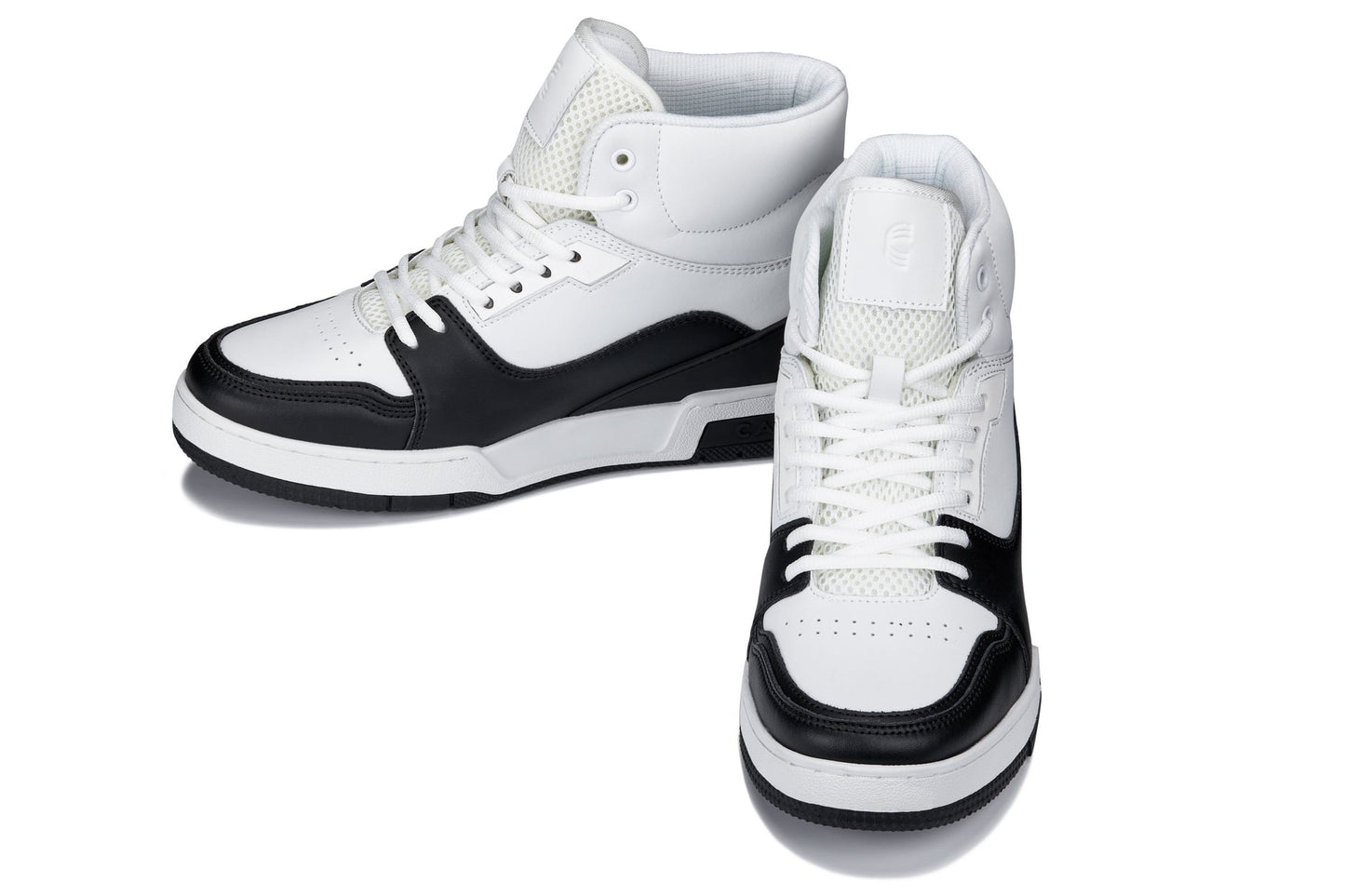 CALTO S4752 Height-Increasing High-Top Sneaker - 3 Inches Taller - White Black - Performance Design - Quality Footwear
