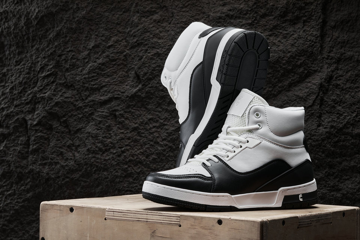 CALTO S4752 Height-Increasing High-Top Sneaker - 3 Inches Taller - White Black - Performance Design - Quality Footwear