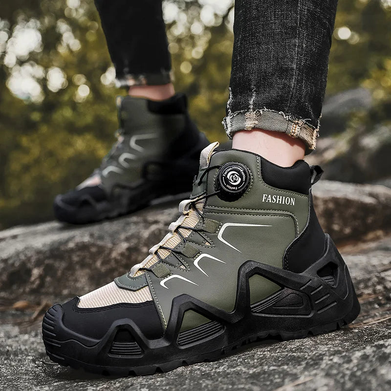 Blotcha Men's Waterproof Hiking Boots with Microfiber Leather & Rotating Buckle
