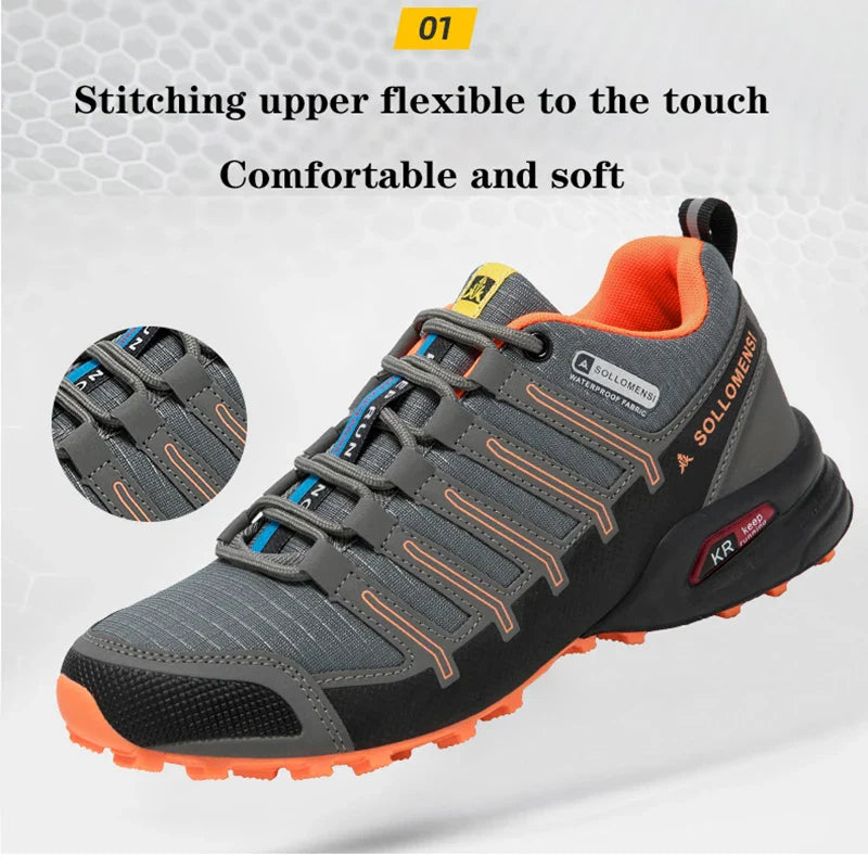 Blotcha Men's Orthopedic Waterproof Hiking Shoes - Non-Slip Outdoor Trekking Walking Sneakers