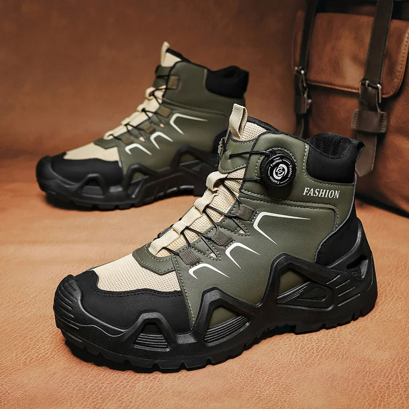 Blotcha Men's Waterproof Hiking Boots with Microfiber Leather & Rotating Buckle