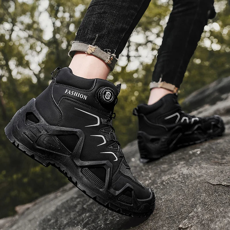 Blotcha Men's Waterproof Hiking Boots with Microfiber Leather & Rotating Buckle