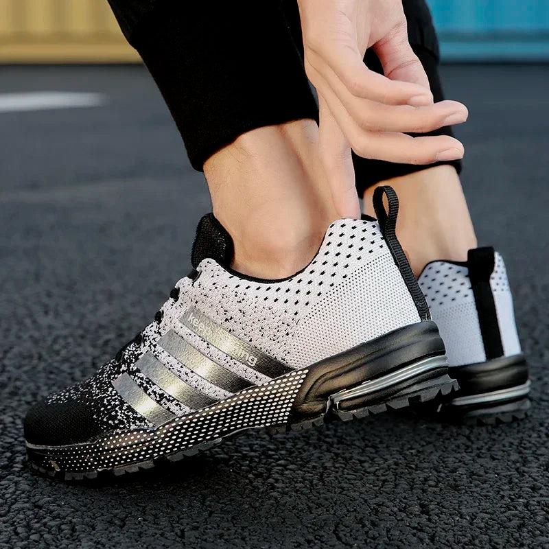 Ultimate Comfort Black Mesh Sneakers for Men - Breathable, Anti-Slip Sports Shoes for Casual Running & Outdoor Adventures