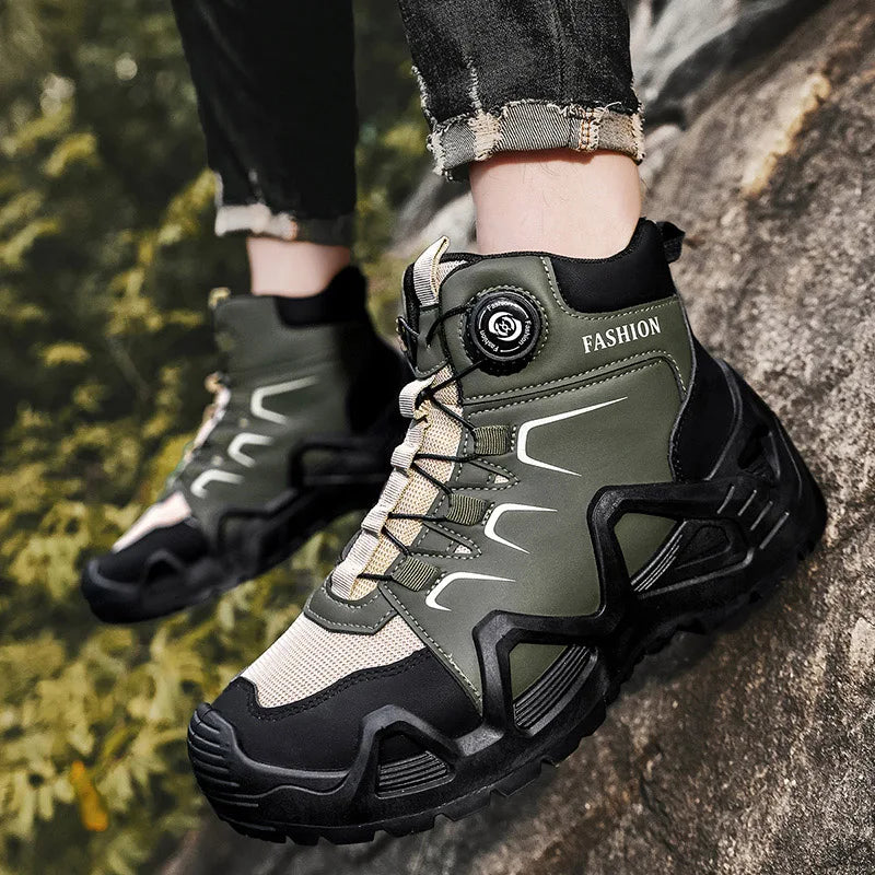 Blotcha Men's Waterproof Hiking Boots with Microfiber Leather & Rotating Buckle