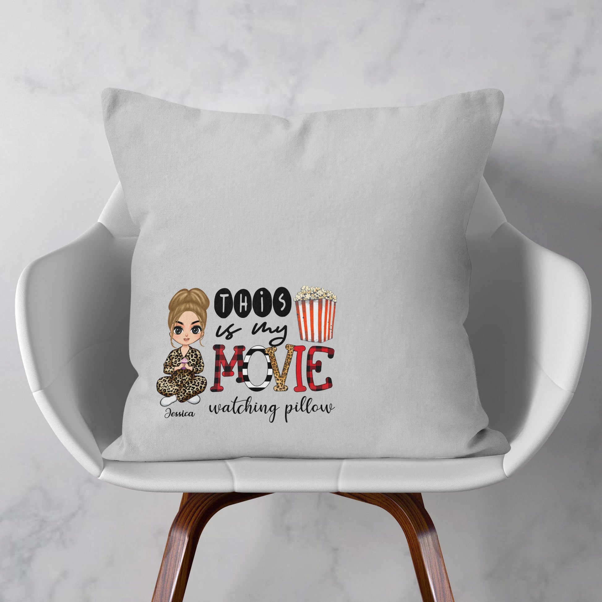 This Is My Movie Watching Pillow – Personalized Pillow – Birthday, Christmas, New Year Gift For Her, Girl, Woman