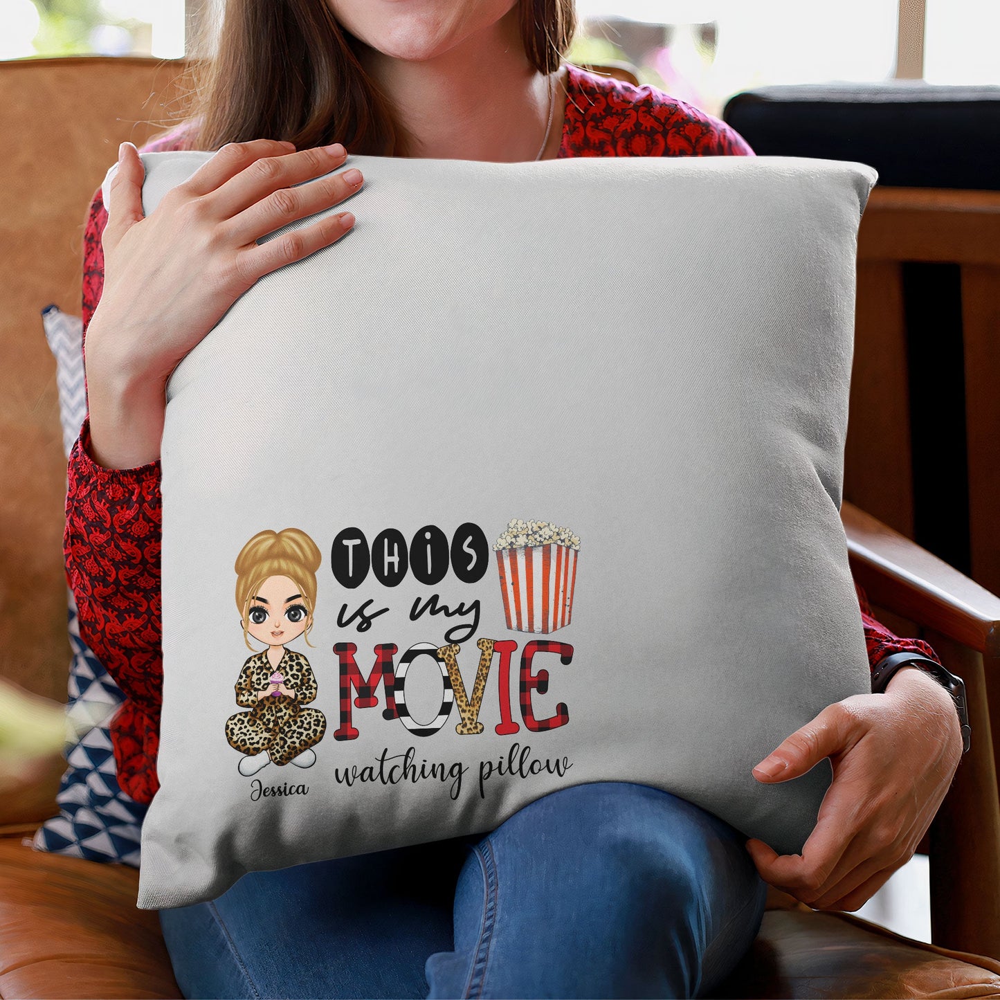 This Is My Movie Watching Pillow – Personalized Pillow – Birthday, Christmas, New Year Gift For Her, Girl, Woman
