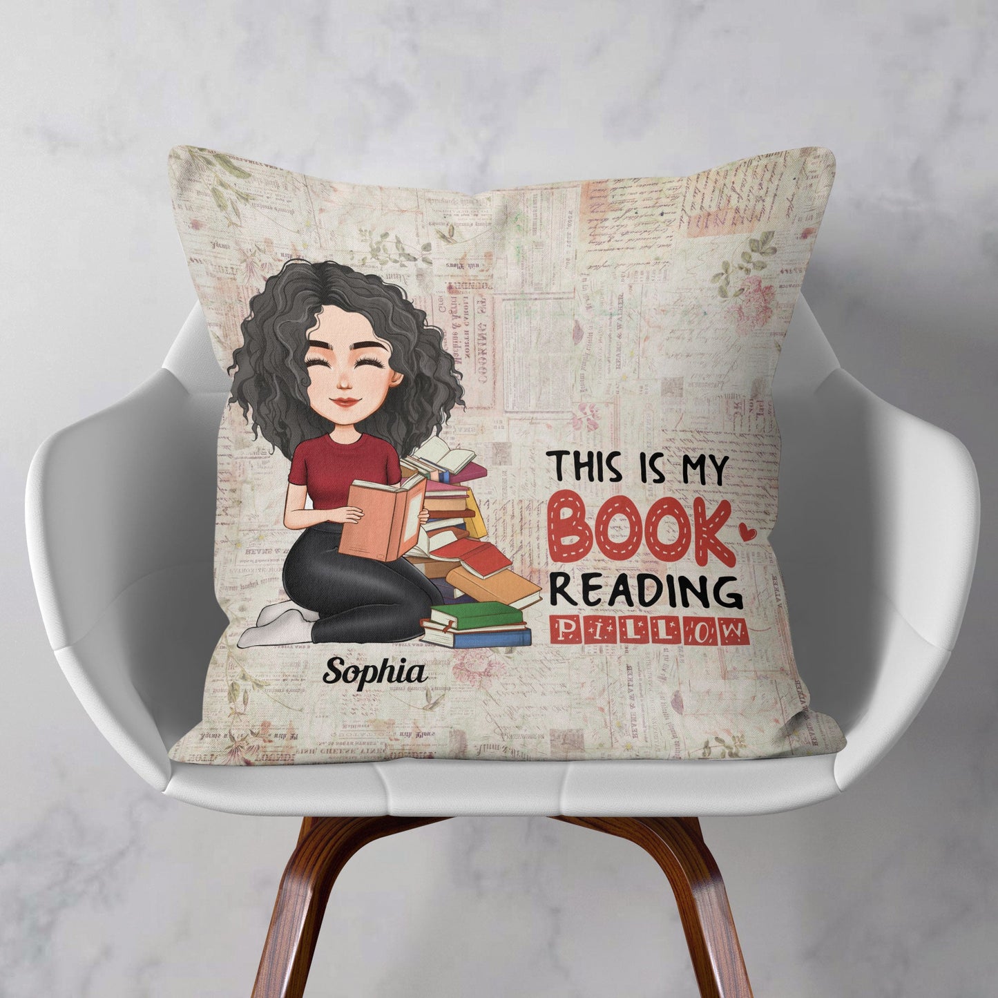 This Is My Book Reading Pillow 2 – Personalized Pillow – Birthday Christmas Gift For Book Lovers, Gift For Besties, Sister