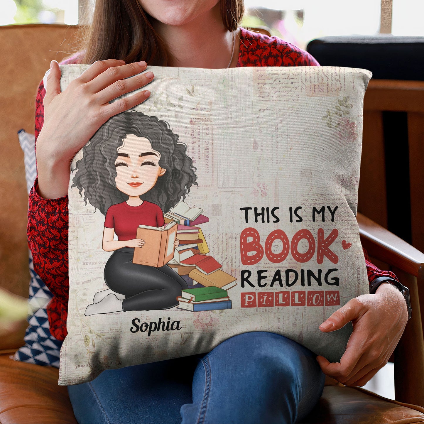 This Is My Book Reading Pillow 2 – Personalized Pillow – Birthday Christmas Gift For Book Lovers, Gift For Besties, Sister