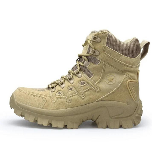 Blotcha Men's Waterproof Leather Tactical Hiking Boots, Outdoor Combat Hunting Trekking Shoes