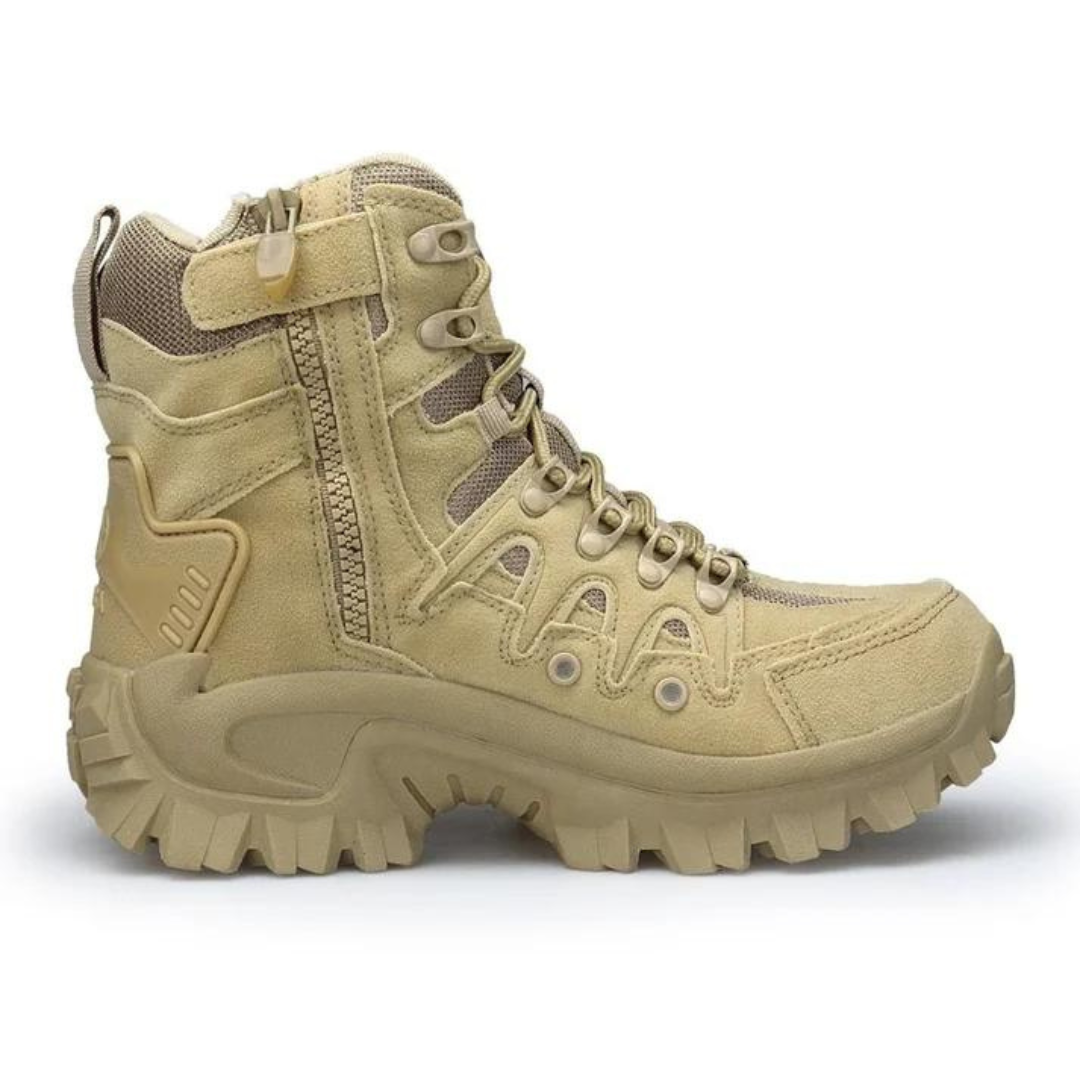 Blotcha Men's Waterproof Leather Tactical Hiking Boots, Outdoor Combat Hunting Trekking Shoes