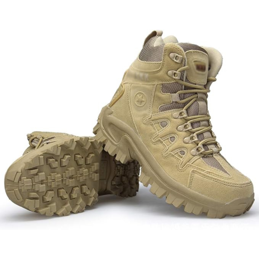Blotcha Men's Waterproof Leather Tactical Hiking Boots, Outdoor Combat Hunting Trekking Shoes
