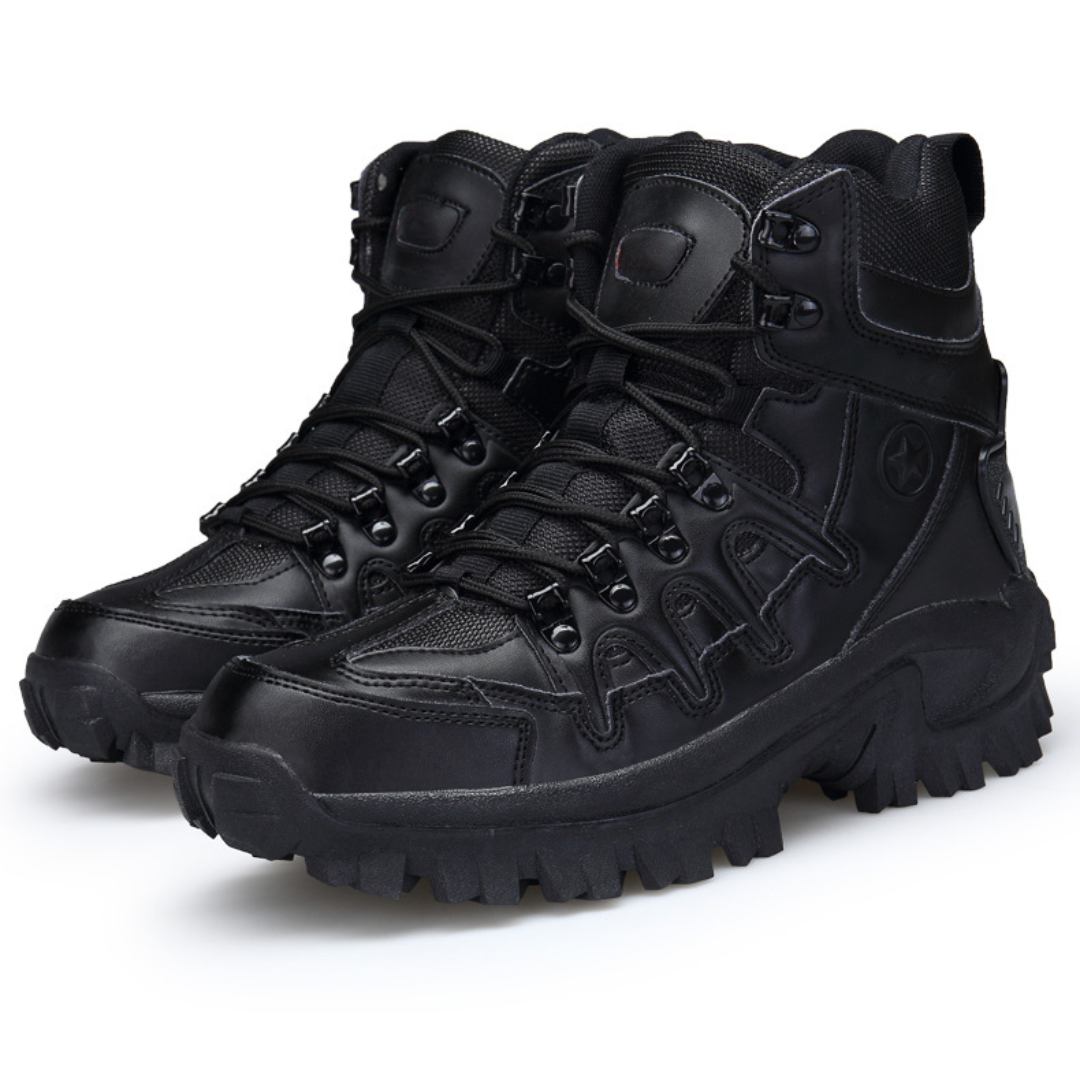 Blotcha Men's Waterproof Leather Tactical Hiking Boots, Outdoor Combat Hunting Trekking Shoes