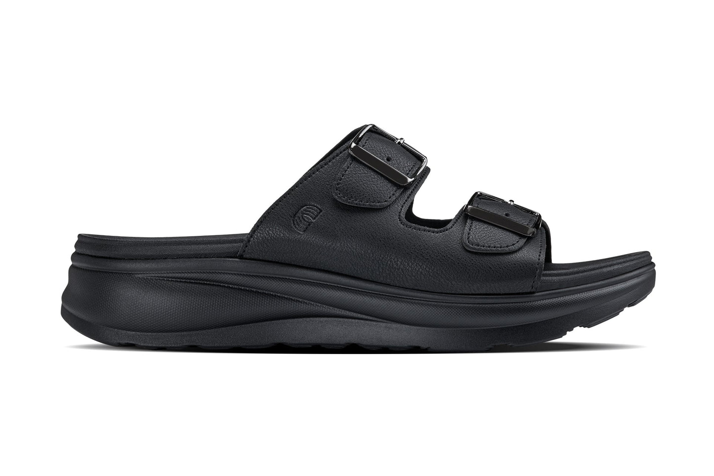 CALTO X1660 Dual Adjustable Height-Increasing Casual Sandal - 2 Inches Taller - Black Buckle - Premium Comfort Design