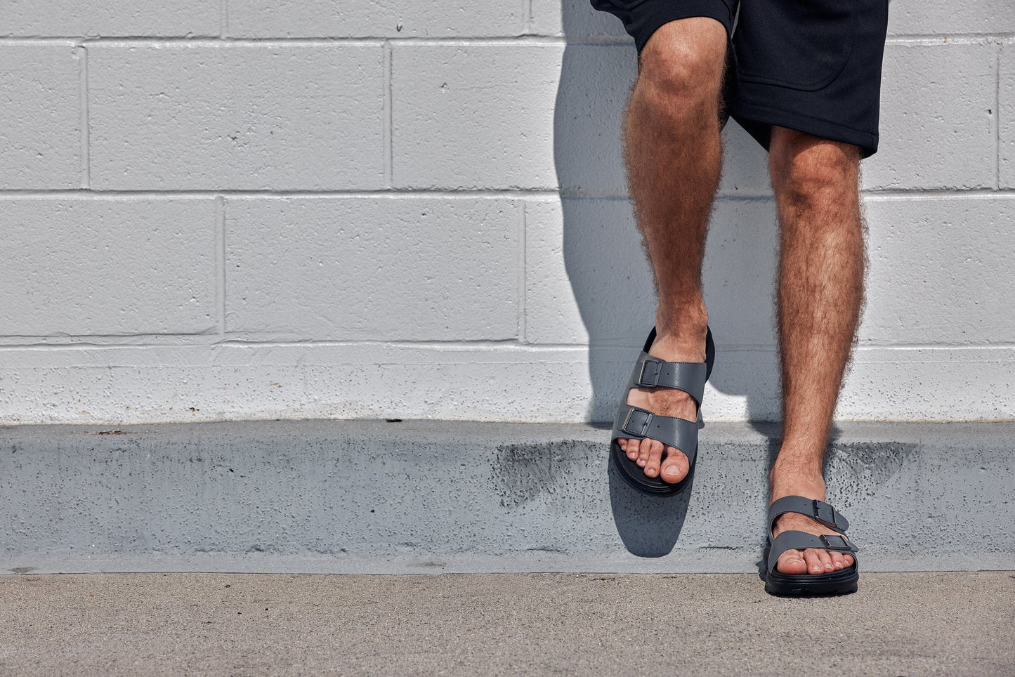 CALTO X1661 Dual Adjustable Height-Increasing Casual Sandal - 2 Inches Taller - Iron Grey Buckle - Premium Quality