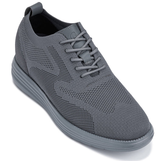 CALTO X2641 Height-Increasing Casual Sneaker - Iron Dark Grey - 2.8 Inches Taller - Premium - Quality Footwear Design