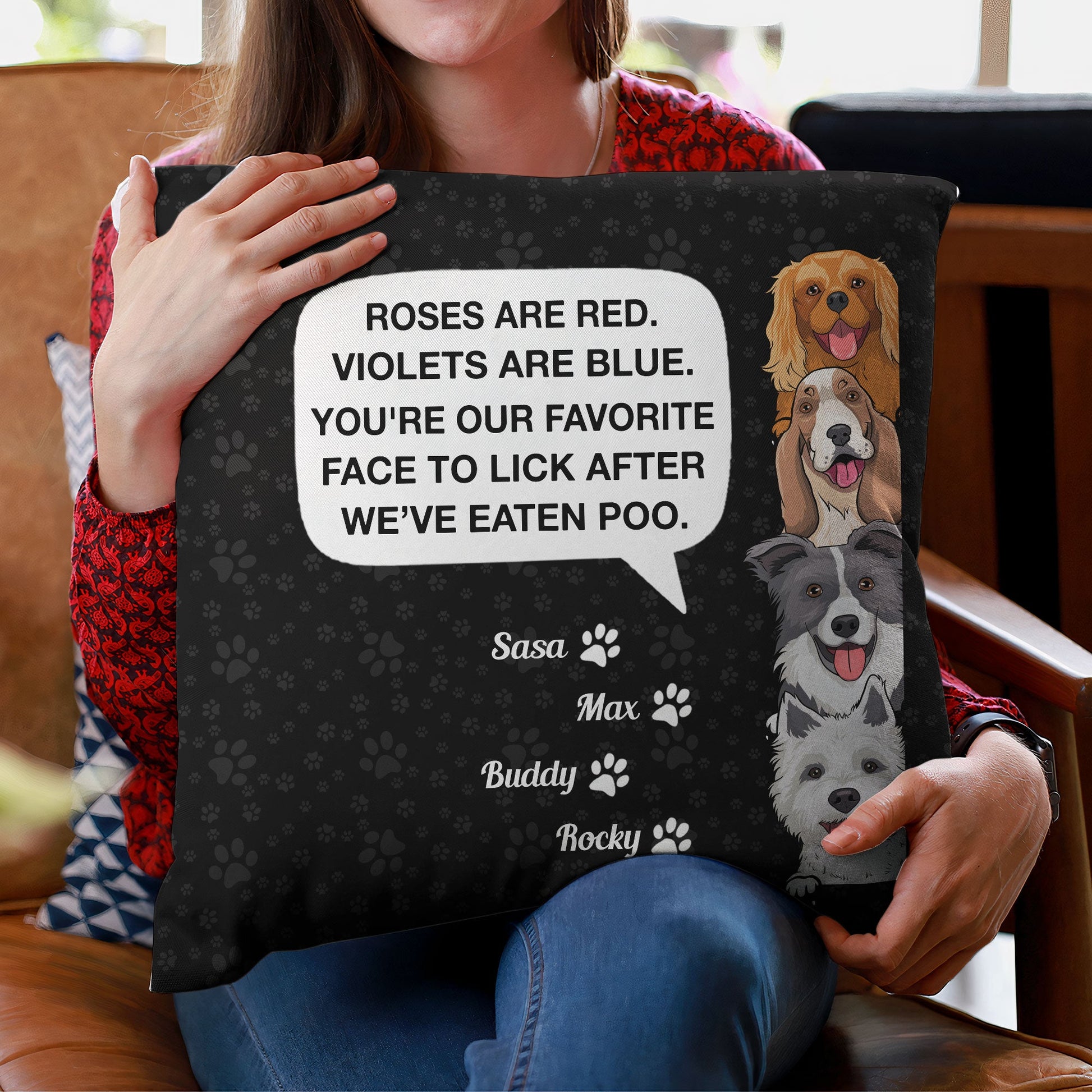 You’re My Favorite Face To Lick – Personalized Pillow – Birthday, Loving Gift For Dog Lover, Dog Owner, Dog Mom, Dog Dad