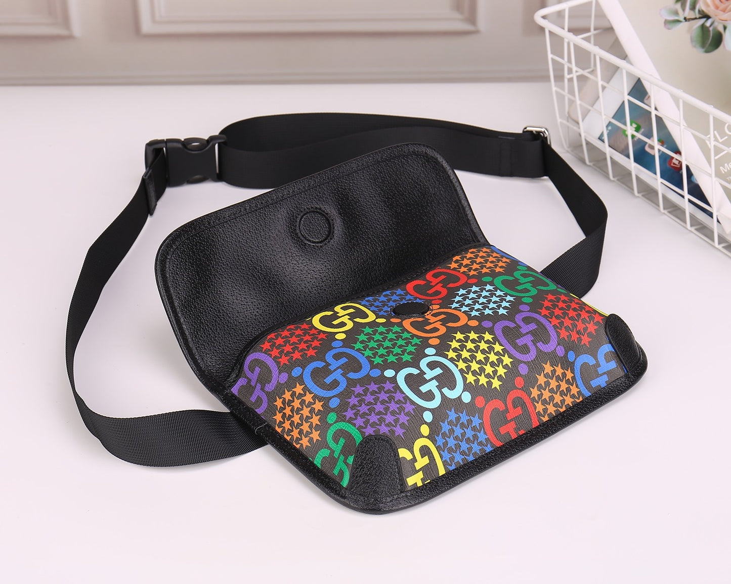 Multicolor GG Logo Canvas Belt Bag - Vibrant Waist Pack