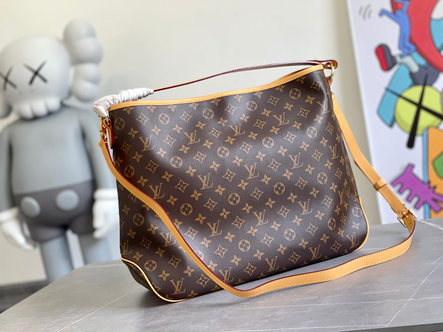 Louis Vuitton Classic Brown Monogram Hobo Shoulder Bag with Matching Pouch Set