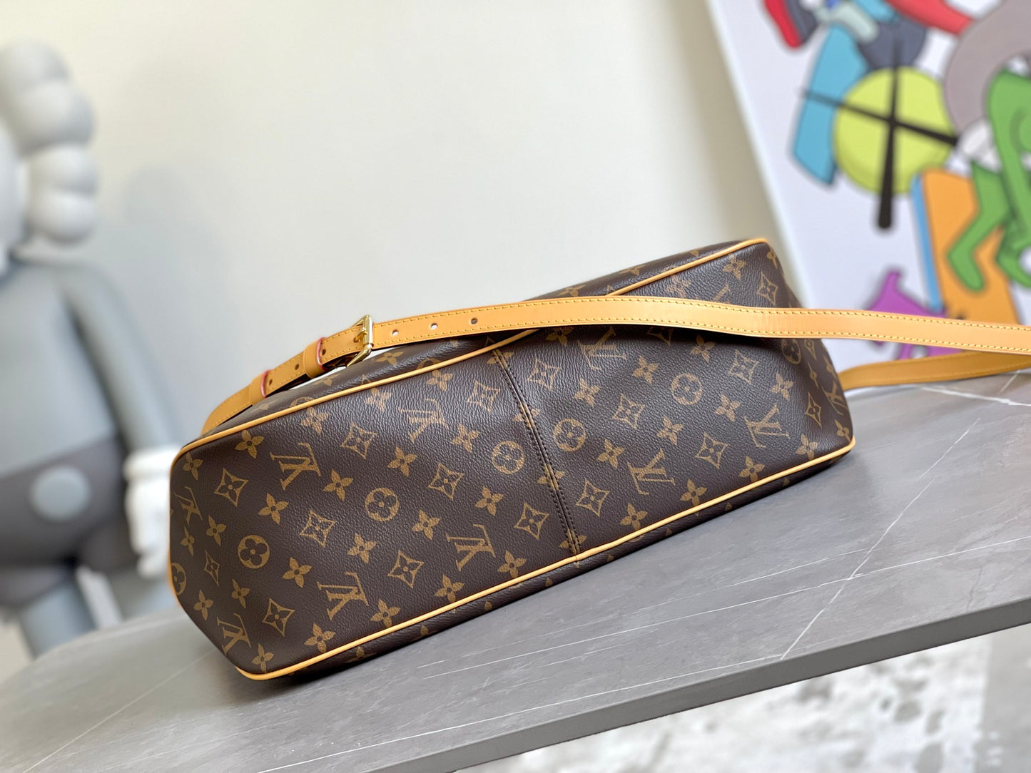 Louis Vuitton Classic Brown Monogram Hobo Shoulder Bag with Matching Pouch Set
