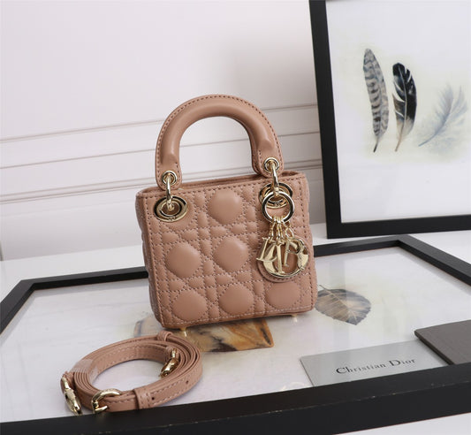 Christian Dior Lady Dior Micro Bag in Blush Cannage Lambskin
