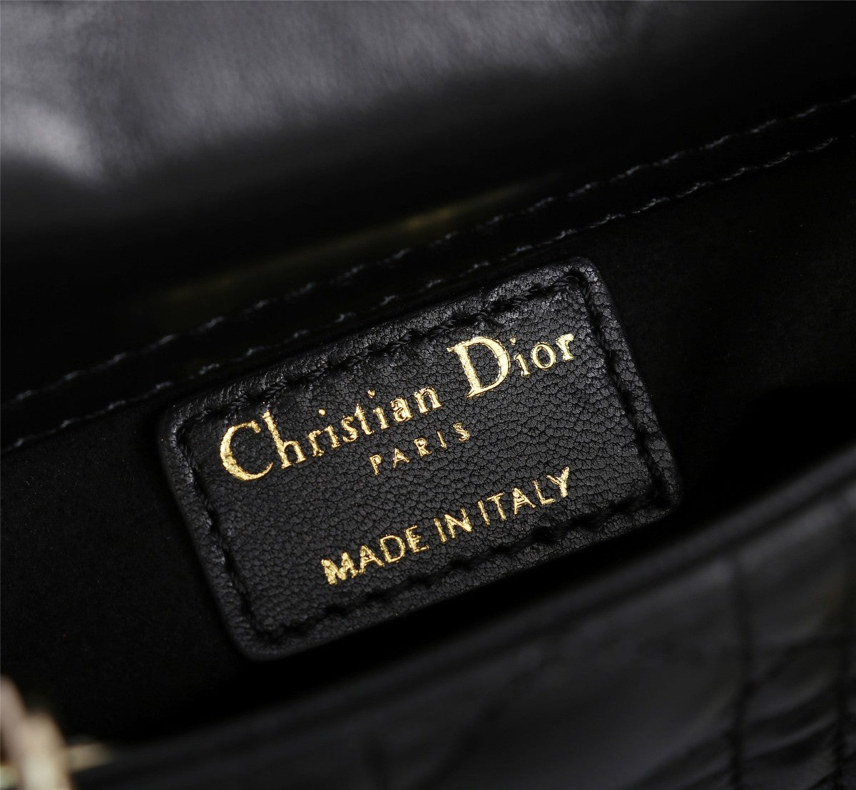Christian Dior Lady Dior Micro Bag Black Lambskin Cannage with Gold Hardware