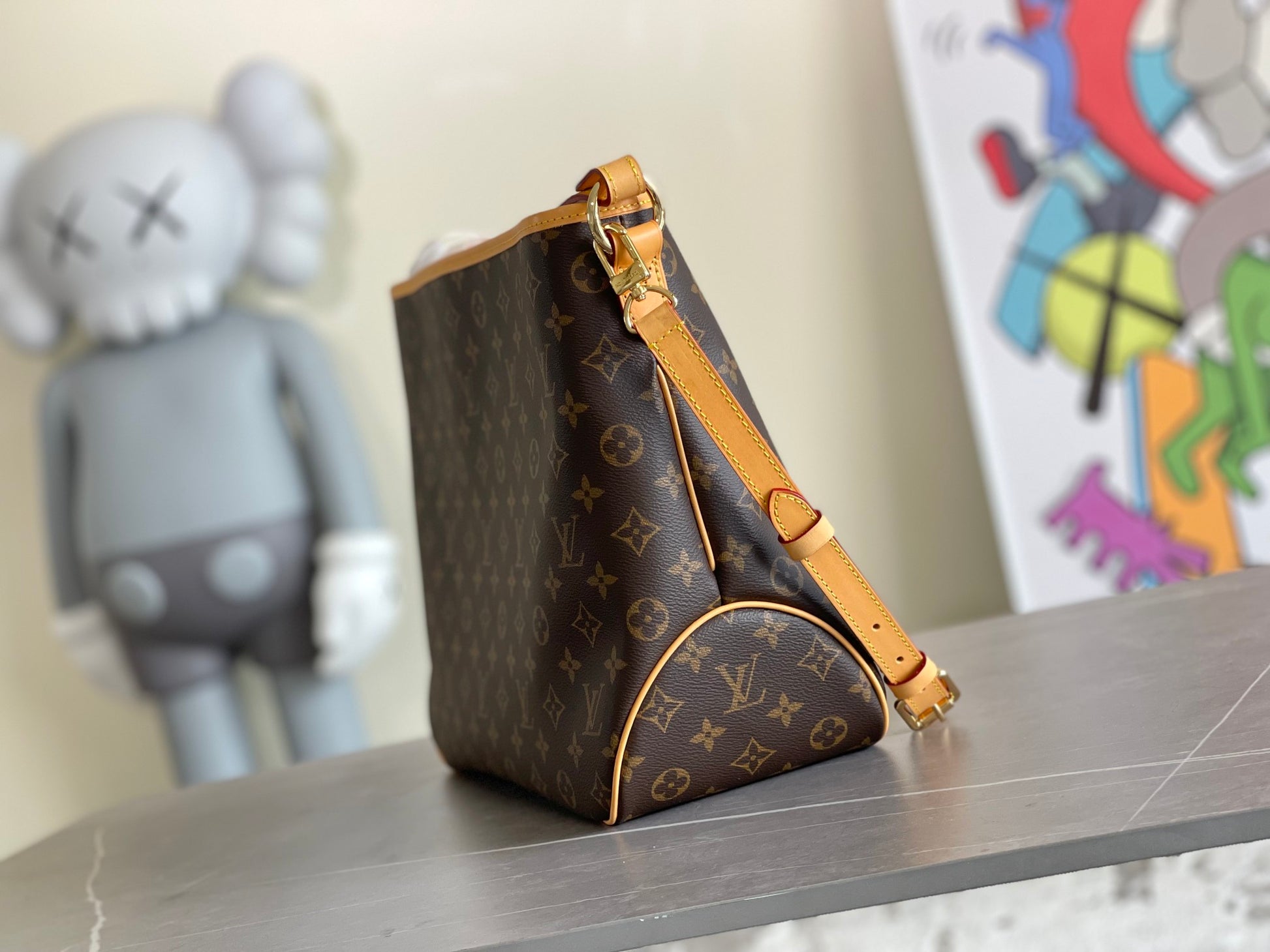 Louis Vuitton Classic Brown Monogram Canvas Shoulder Bag and Pouch Set