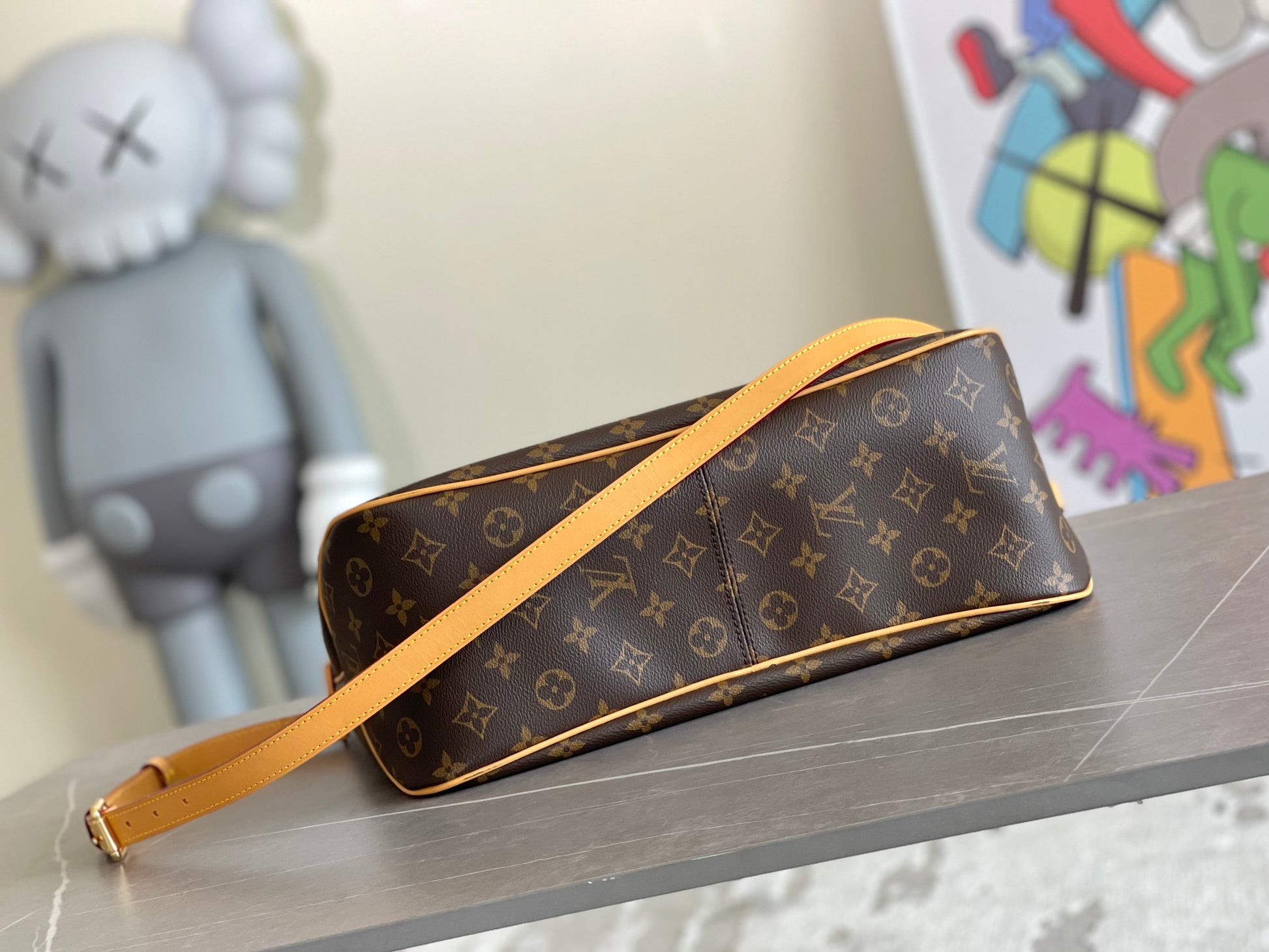 Louis Vuitton Classic Brown Monogram Canvas Shoulder Bag and Pouch Set