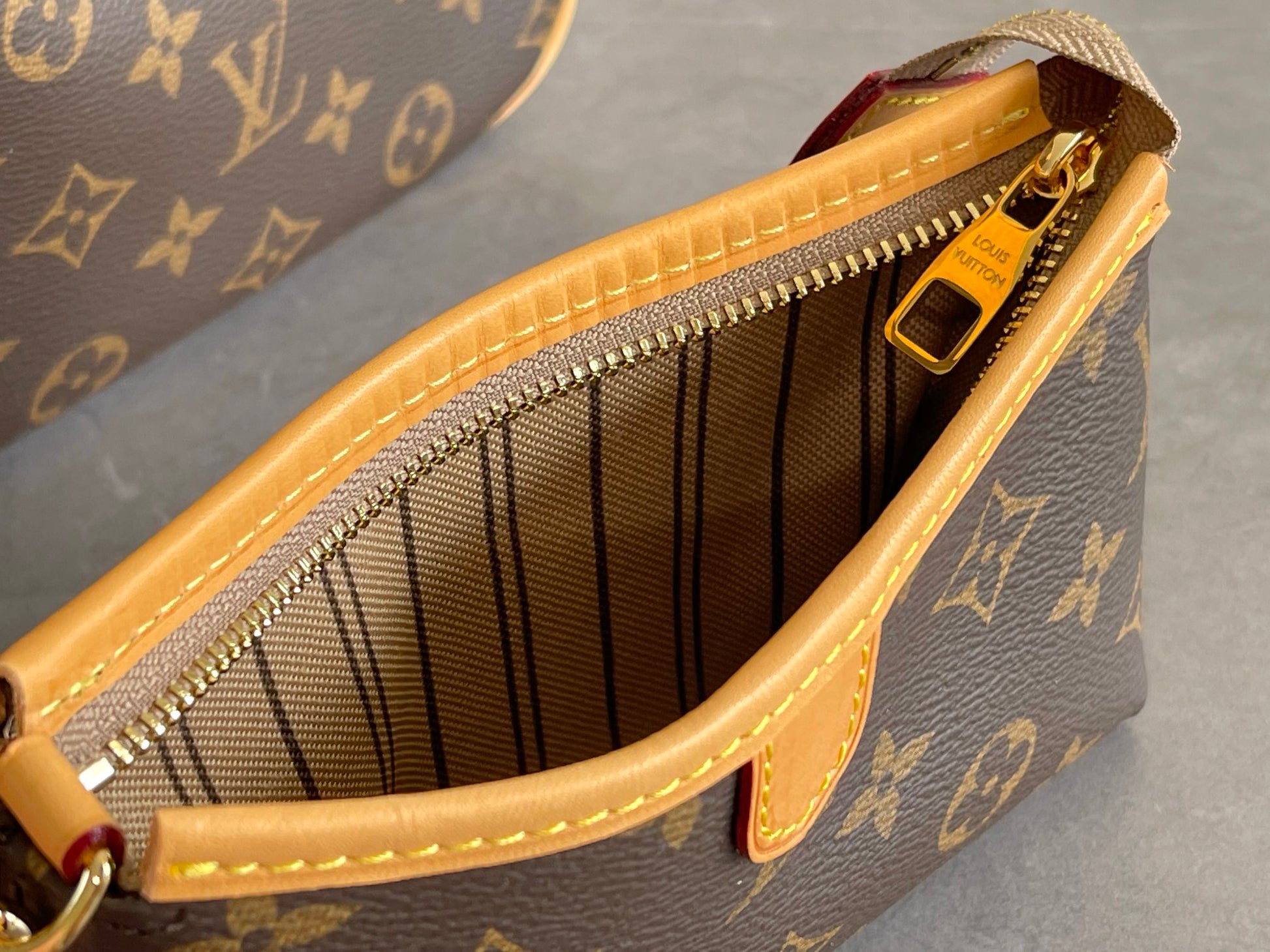 Louis Vuitton Classic Brown Monogram Canvas Shoulder Bag and Pouch Set
