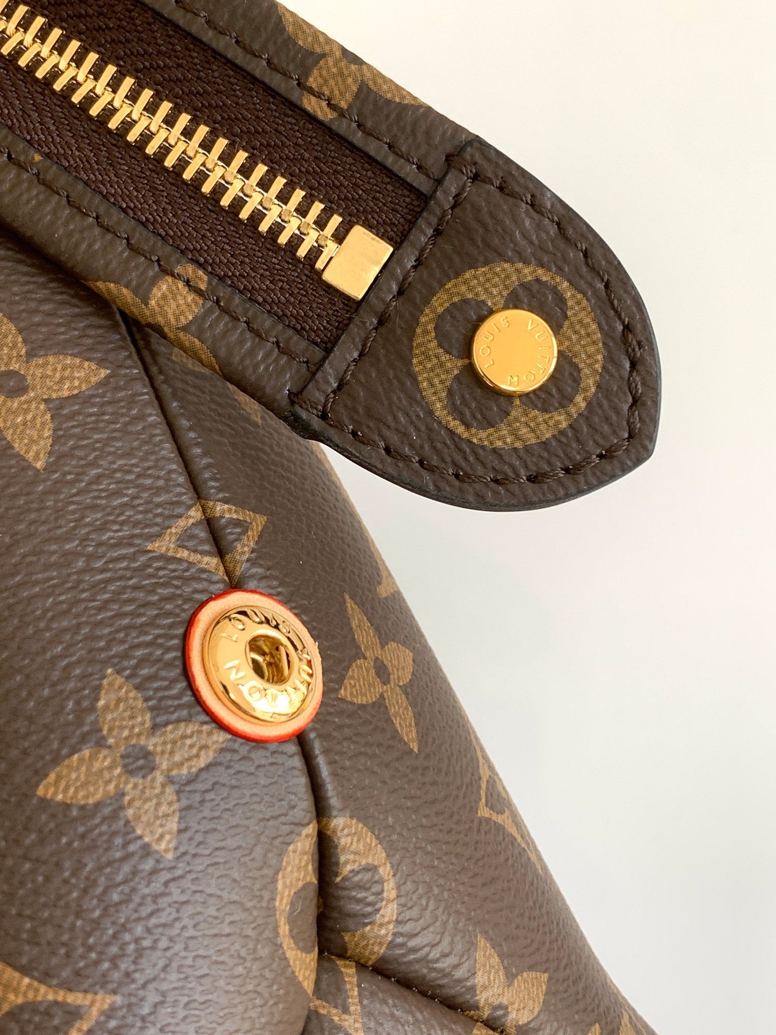 Louis Vuitton Brown Monogram Pattern Satchel Bag with Pink Leather Trim