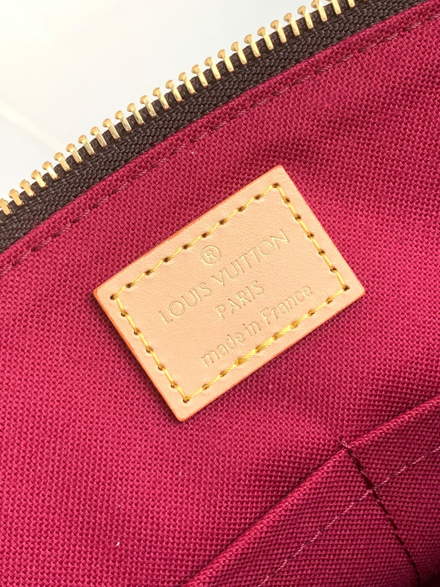 Louis Vuitton Brown Monogram Pattern Satchel Bag with Pink Leather Trim