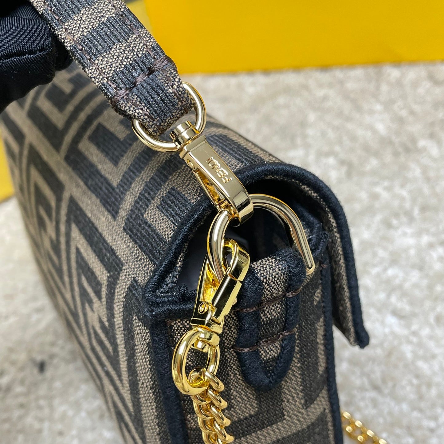 Fendace Baguette Bag - Fendi x Versace Collaboration - Small Brown Monogram Canvas
