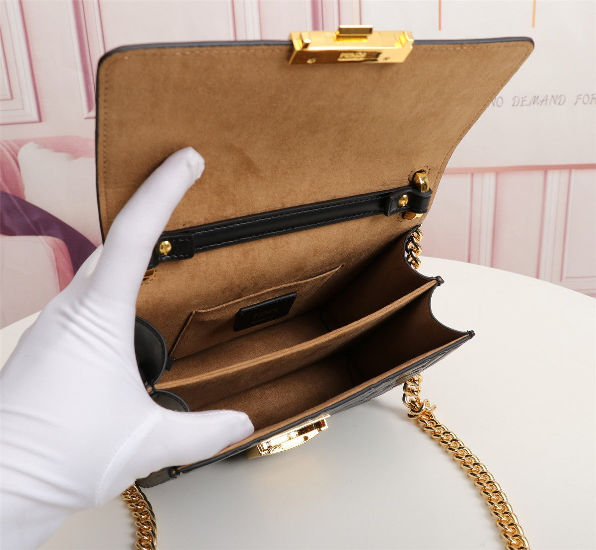 Fendi Kan I Small FF Monogram Shoulder Bag - Brown/Tobacco