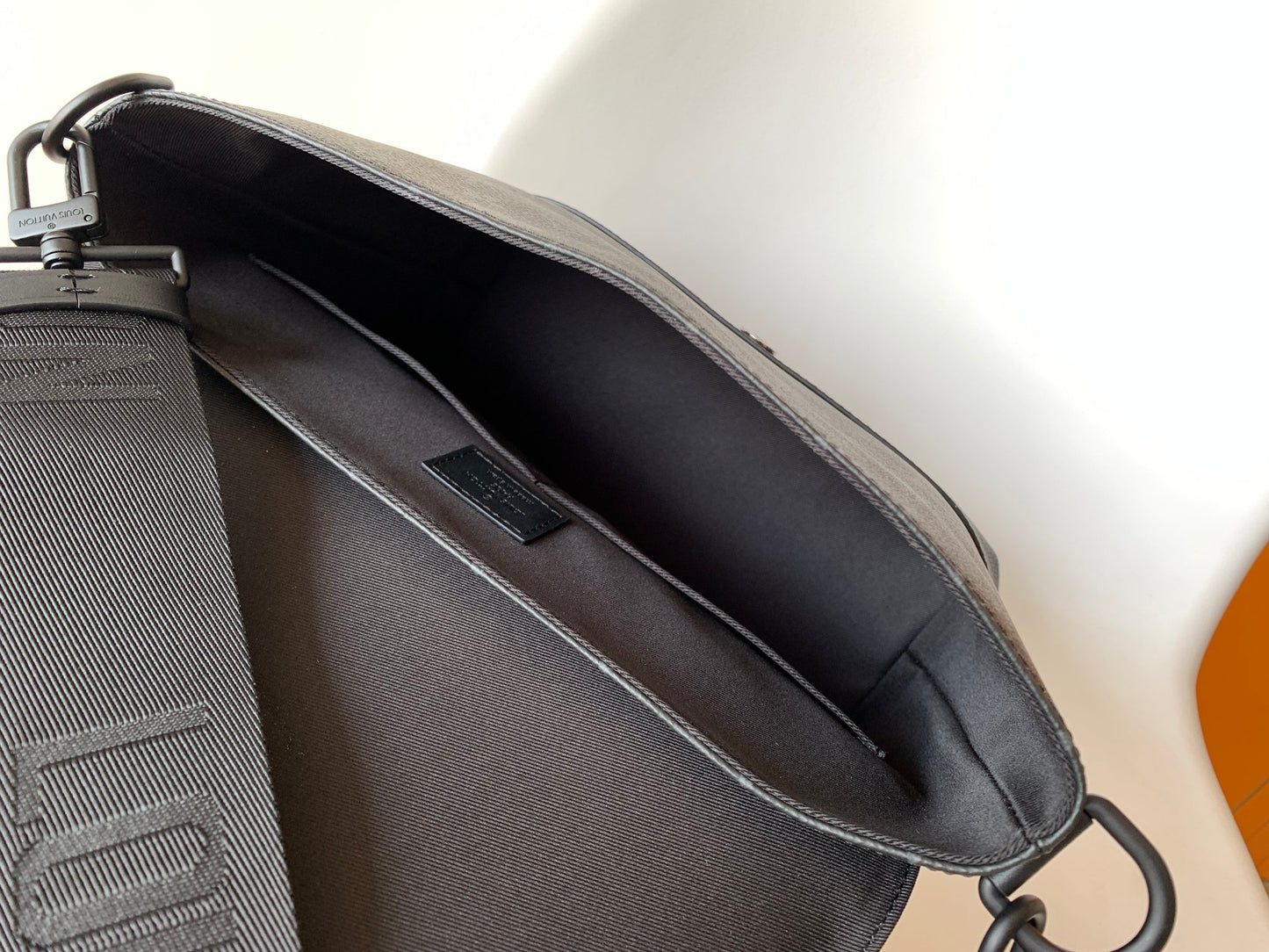 Louis Vuitton Black Monogram Canvas Crossbody Messenger Bag with Wide Strap