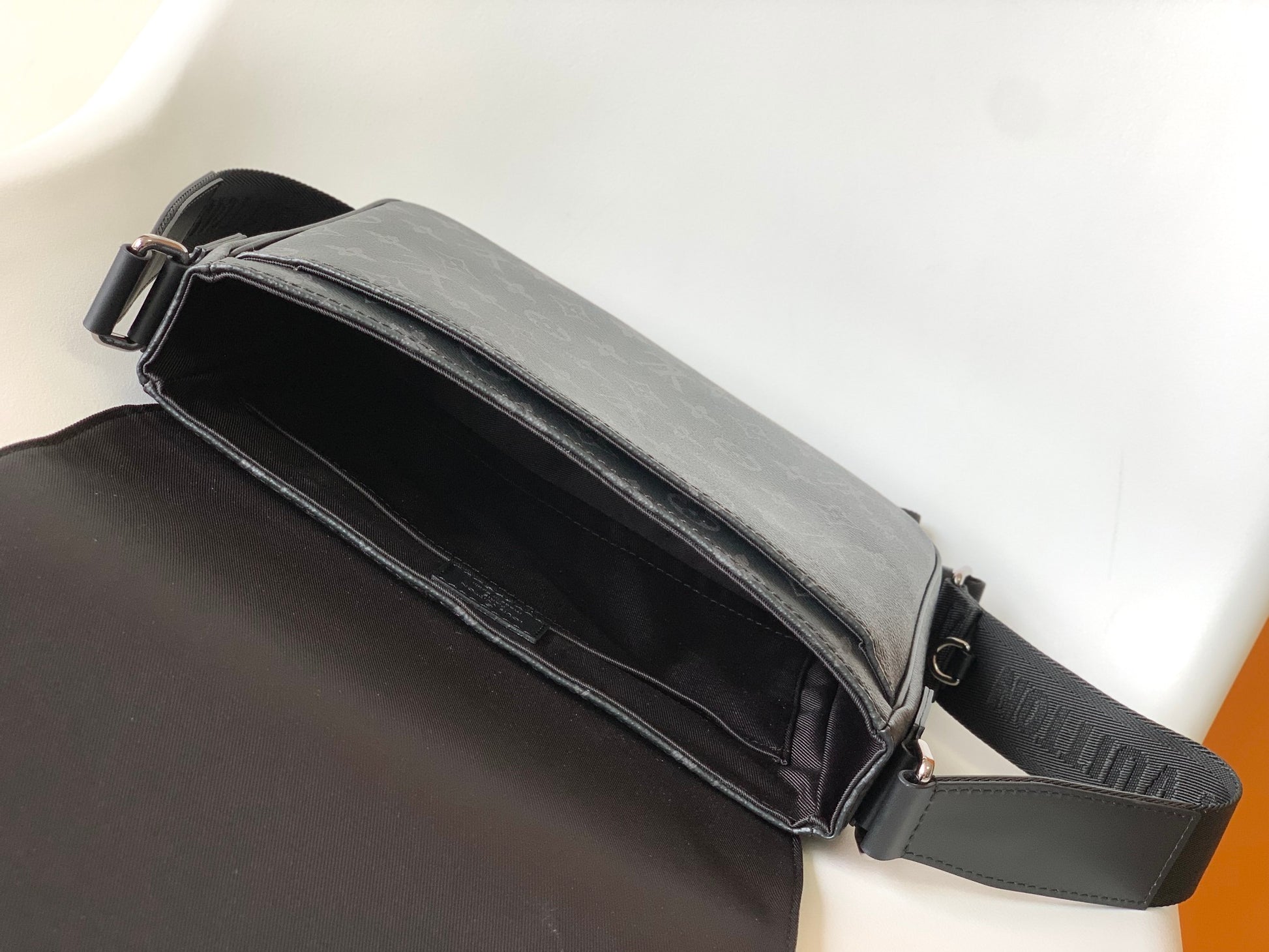 Louis Vuitton Black Monogram Canvas Messenger Bag with Adjustable Crossbody Strap
