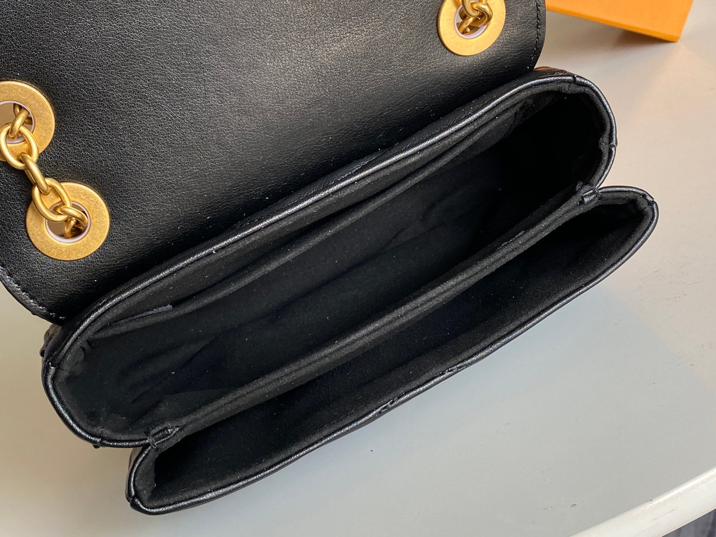 Louis Vuitton Black Quilted Wave Leather Crossbody Shoulder Bag with Gold Chain