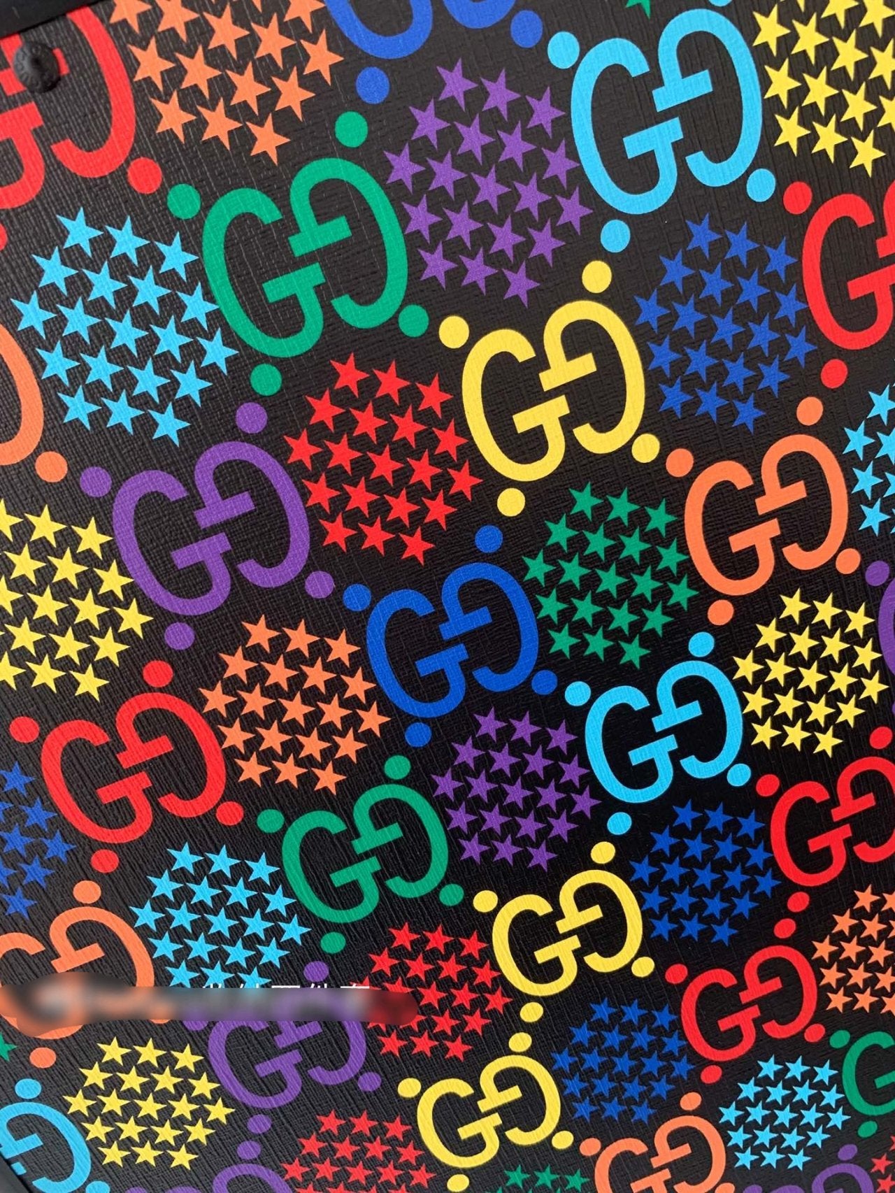 Rainbow Monogram Print Carry-On Travel Suitcase with Spinner Wheels
