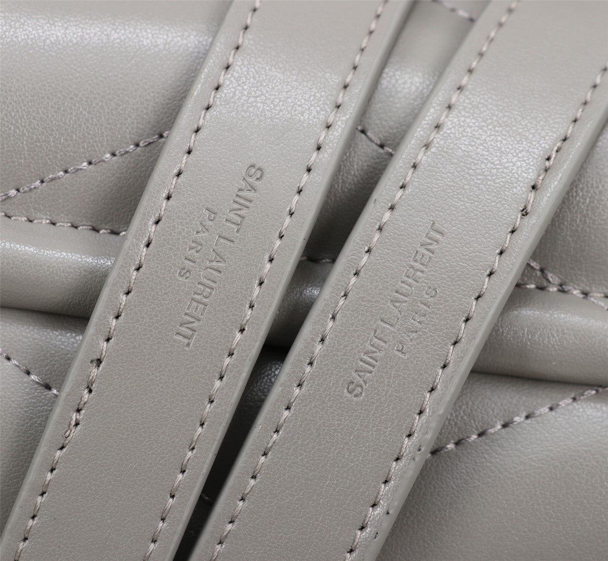 Saint Laurent Small Loulou Quilted Leather Shoulder Bag - Grey with Gold Hardware