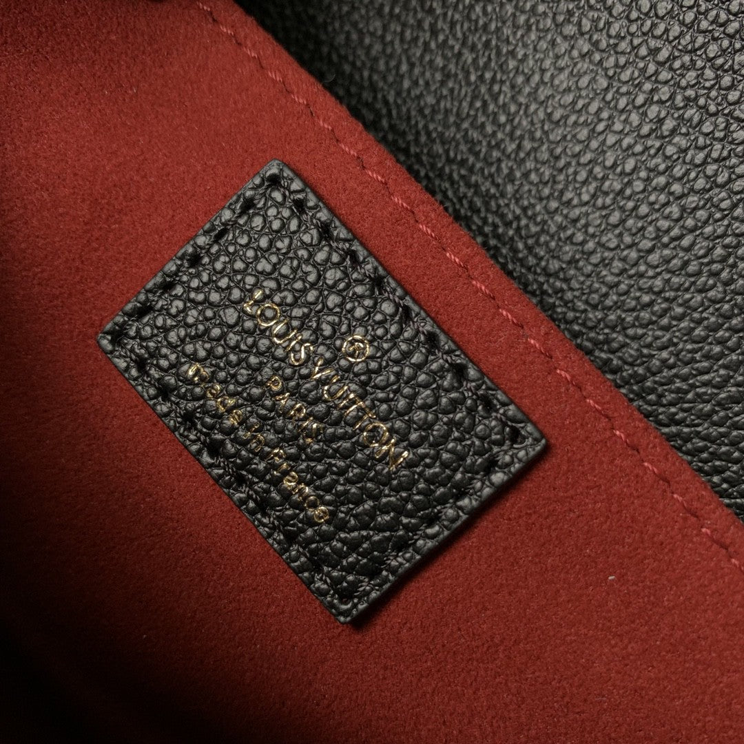 Louis Vuitton Black Patterned Leather Crossbody Bag with Gold Chain Strap