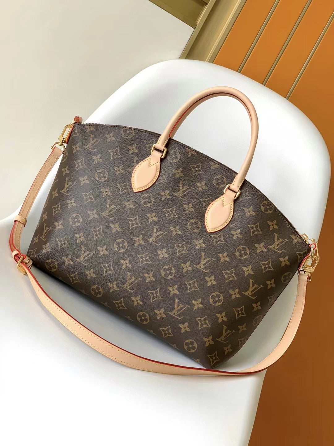 Louis Vuitton Brown Monogram Print Canvas Top Handle Satchel Bag with Shoulder Strap