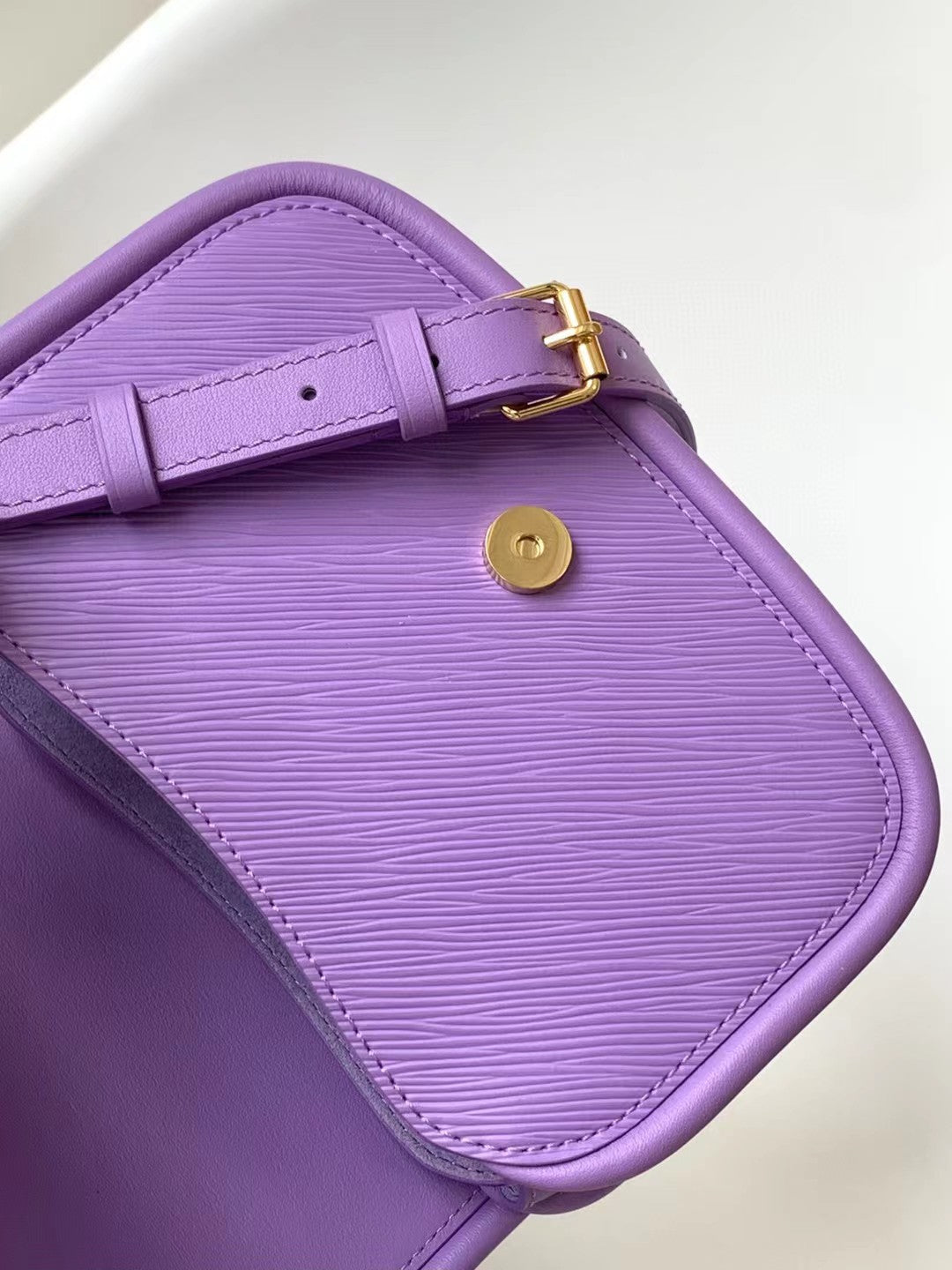 Louis Vuitton Elegant Purple Textured Leather Mini Top Handle Crossbody Bag