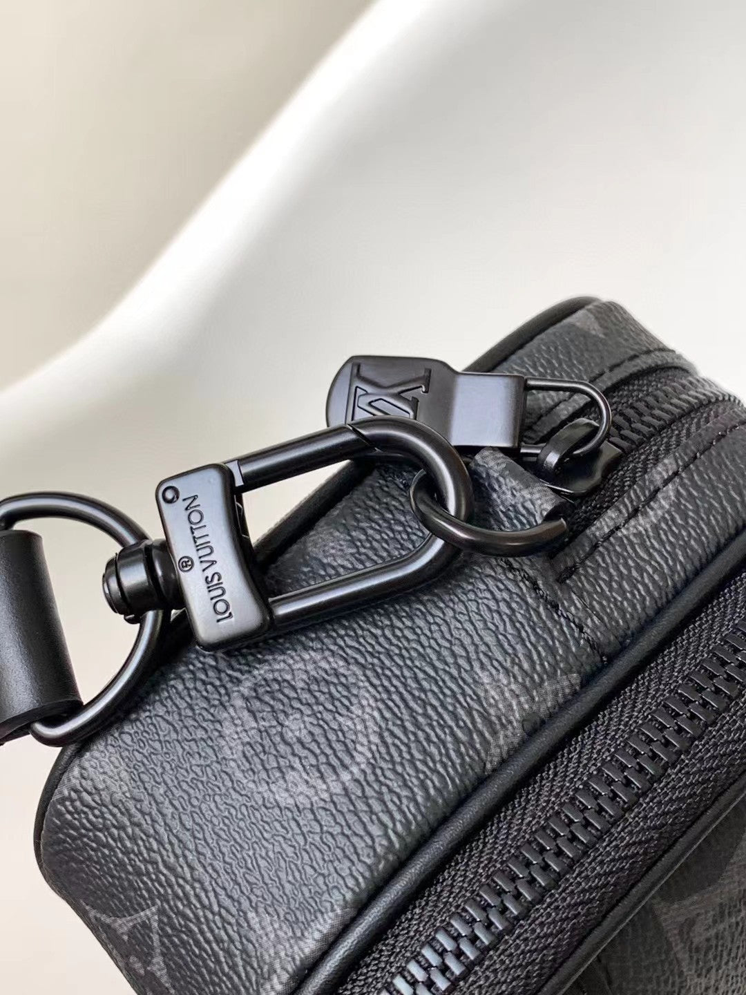 Louis Vuitton Black Monogram Canvas Belt Bag Luxury Unisex Sling Waist Pack
