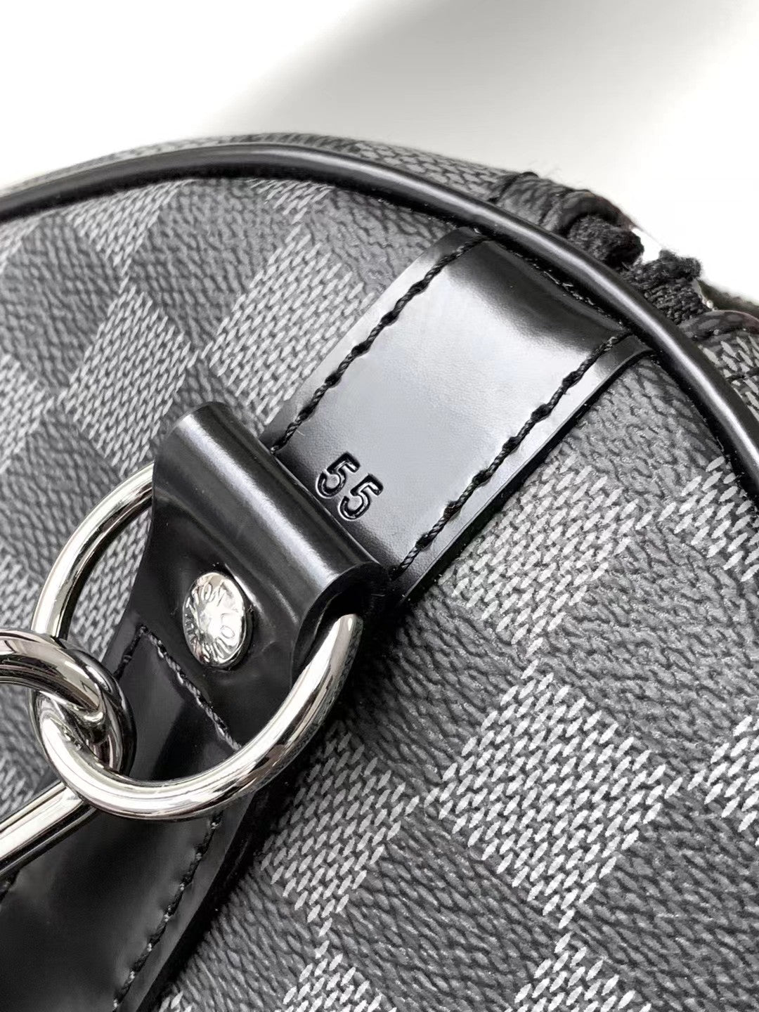 Luxury Damier Graphite Checkered Duffle Travel Bag - Black &amp; Grey Large Weekender