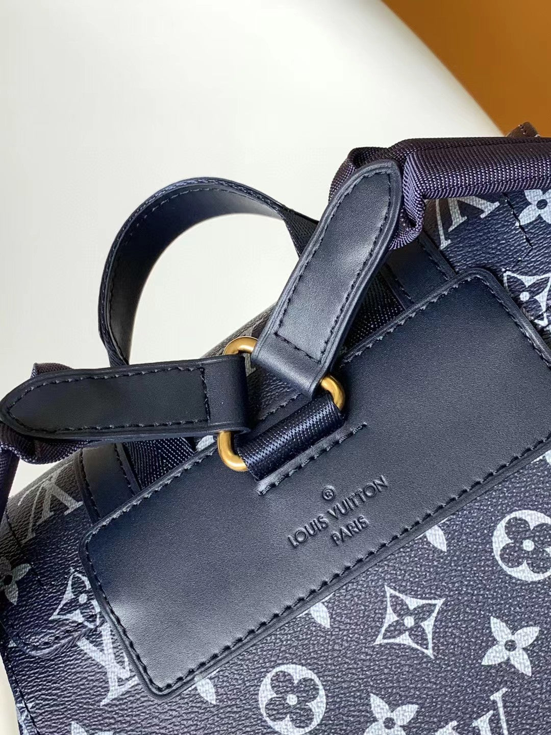 Louis Vuitton Navy Monogram Pattern Backpack with Bleached Watercolor Detail