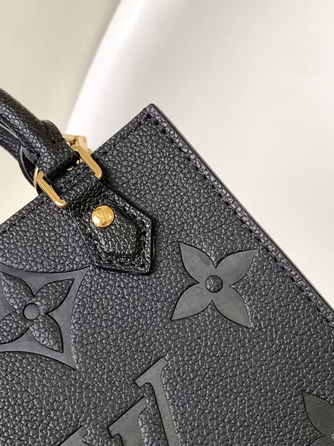 Louis Vuitton Black Embossed Monogram Leather Mini Tote Crossbody Bag