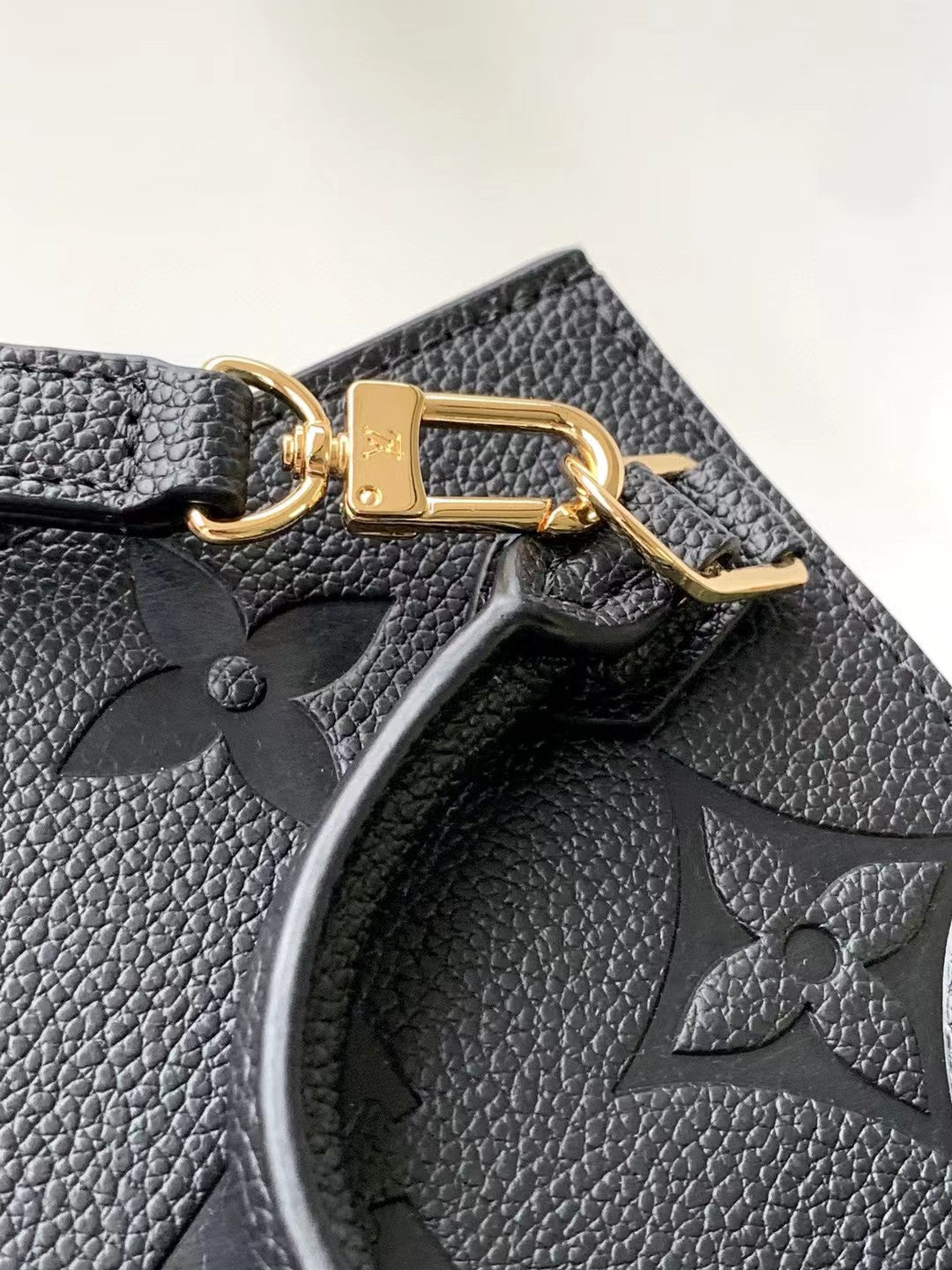 Louis Vuitton Black Embossed Monogram Leather Mini Tote Crossbody Bag