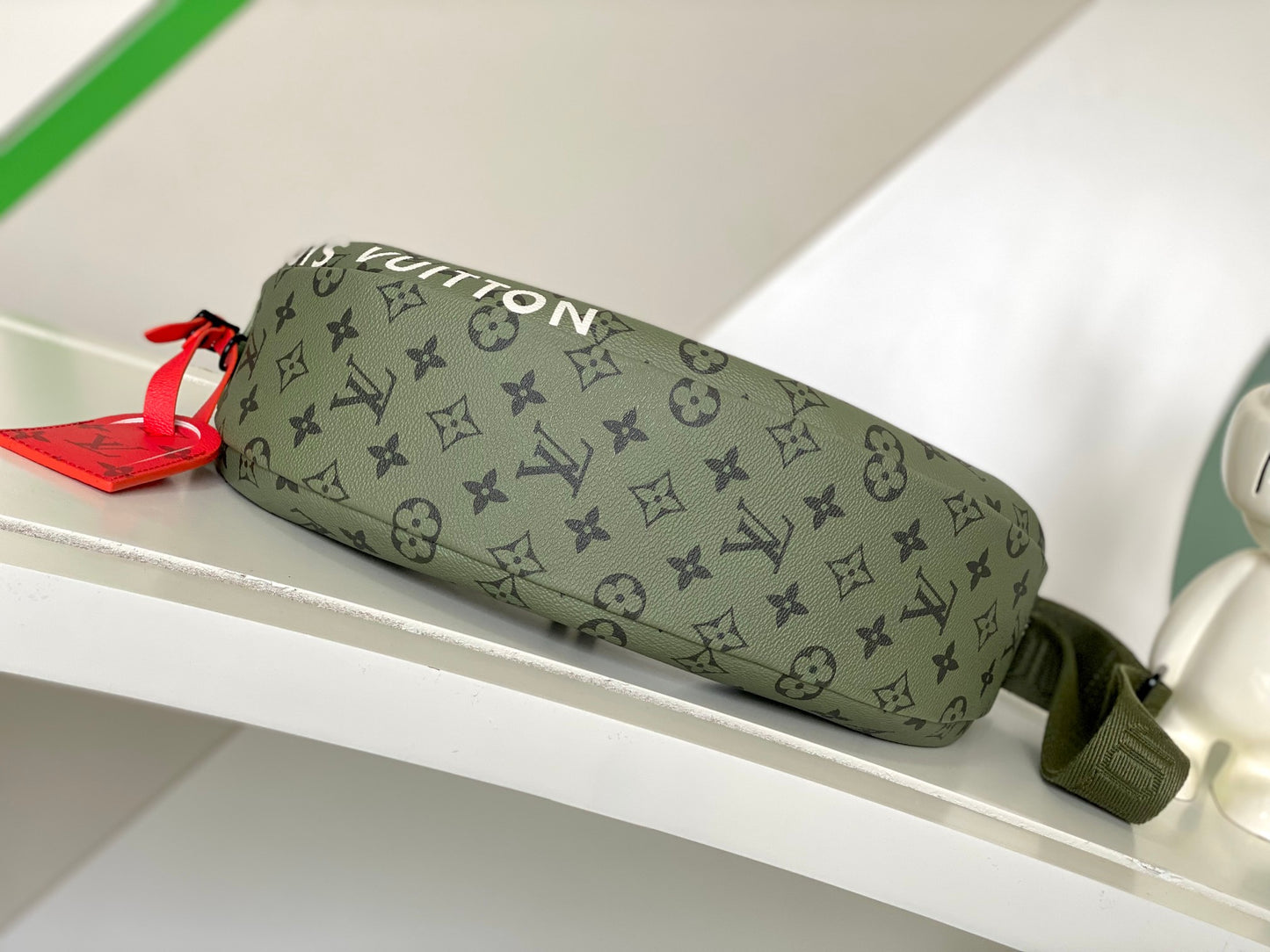 Louis Vuitton Olive Green Monogram Crescent Crossbody Sling Bag with Red Tag