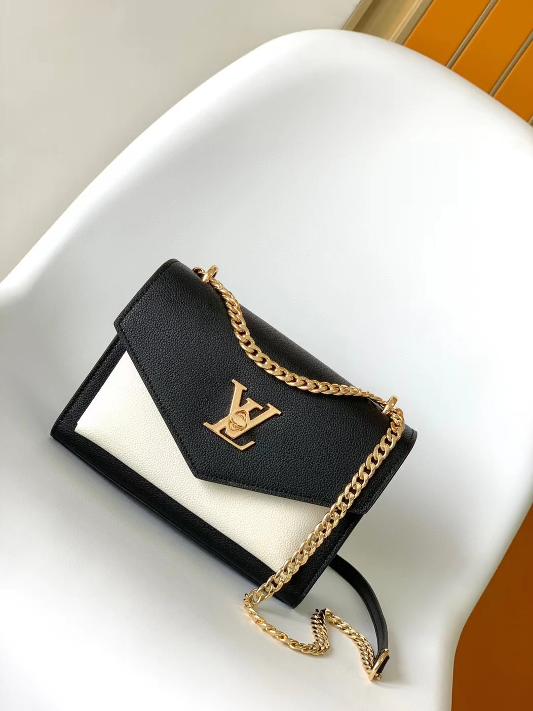 Louis Vuitton Lockme II BB Black &amp; Cream Calfskin Shoulder Bag