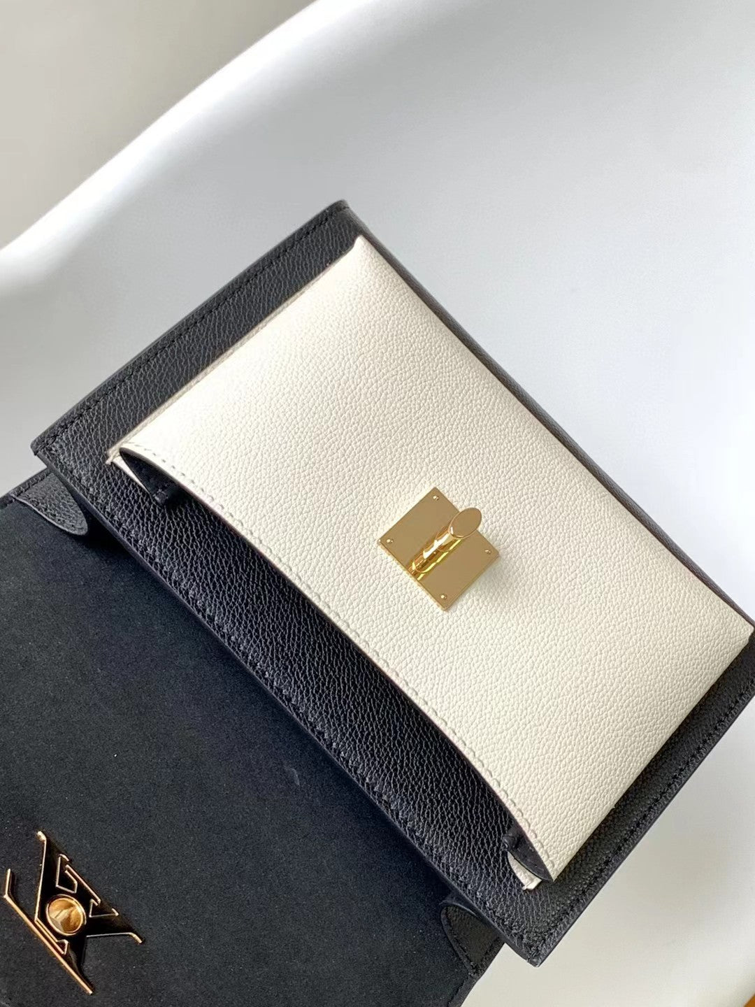Louis Vuitton Lockme II BB Black &amp; Cream Calfskin Shoulder Bag