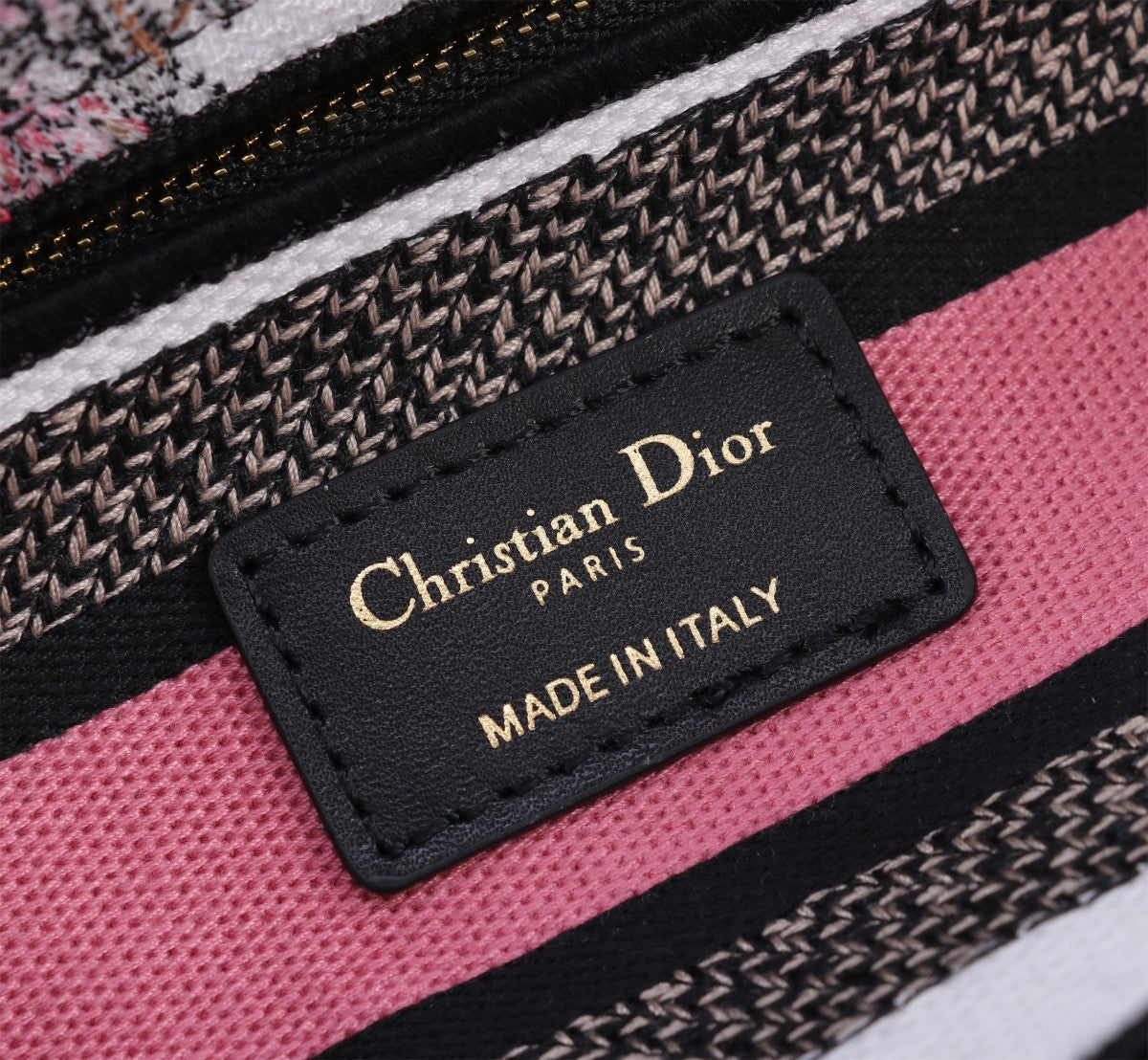 Dior Elegant Embroidered Floral Canvas Handbag with Top Handle