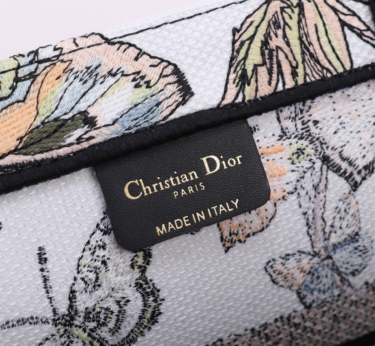 Dior Embroidered Butterfly Floral Canvas Tote Bag Travel Handbag